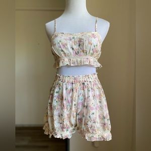 Free People Floral Bloomer and Bralette Set